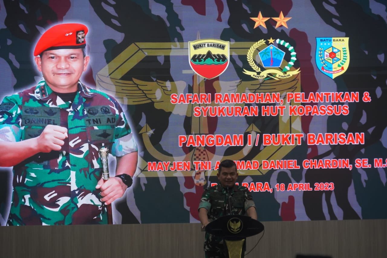 Pangdam l/BB Didampingi Danrem 022/PT Laksanakan Safari Ramdhan 1444 H Serta Syukuran HUT Ke-71 Kopassus