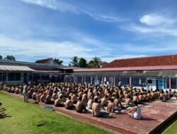 Cegah Lonjakan Covid-19 pada Masa Transisi Pandemi, Lapas Kotaagung Ajak Berjemur Dan Senam Bersama WBP