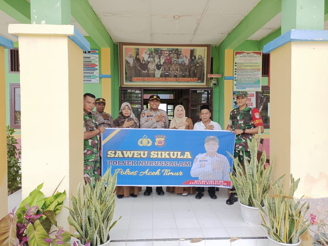 Sinergitas TNI-Polri, Kapolsek Nurussalam dan Banbinsa Koramil 09 Saweu Sikula Bersama