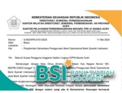Wow keren Dan Mantul Surat Penghentian Sementara Penggunaan BSI Beredar Viral di Aceh