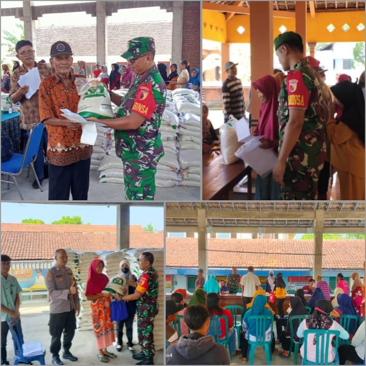 Koramil 0815/06 Kemlagi Kerahkan Babinsa Dampingi Penyaluran CPP Serentak DI 12 Desa