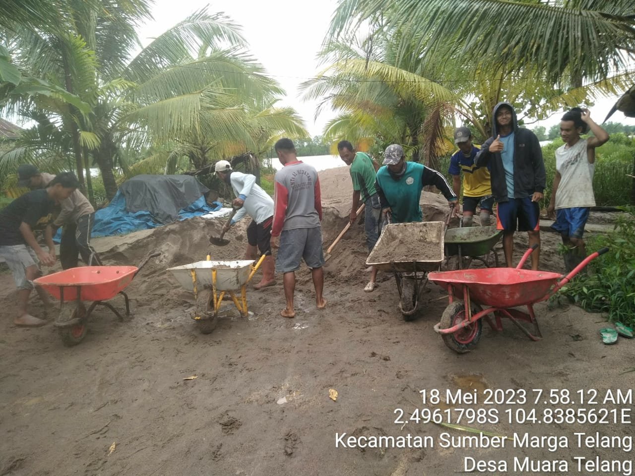 Pemdes Muara Telang  Manfaatkan Dana Desa 2023, Bangun Jalan Rabat Beton