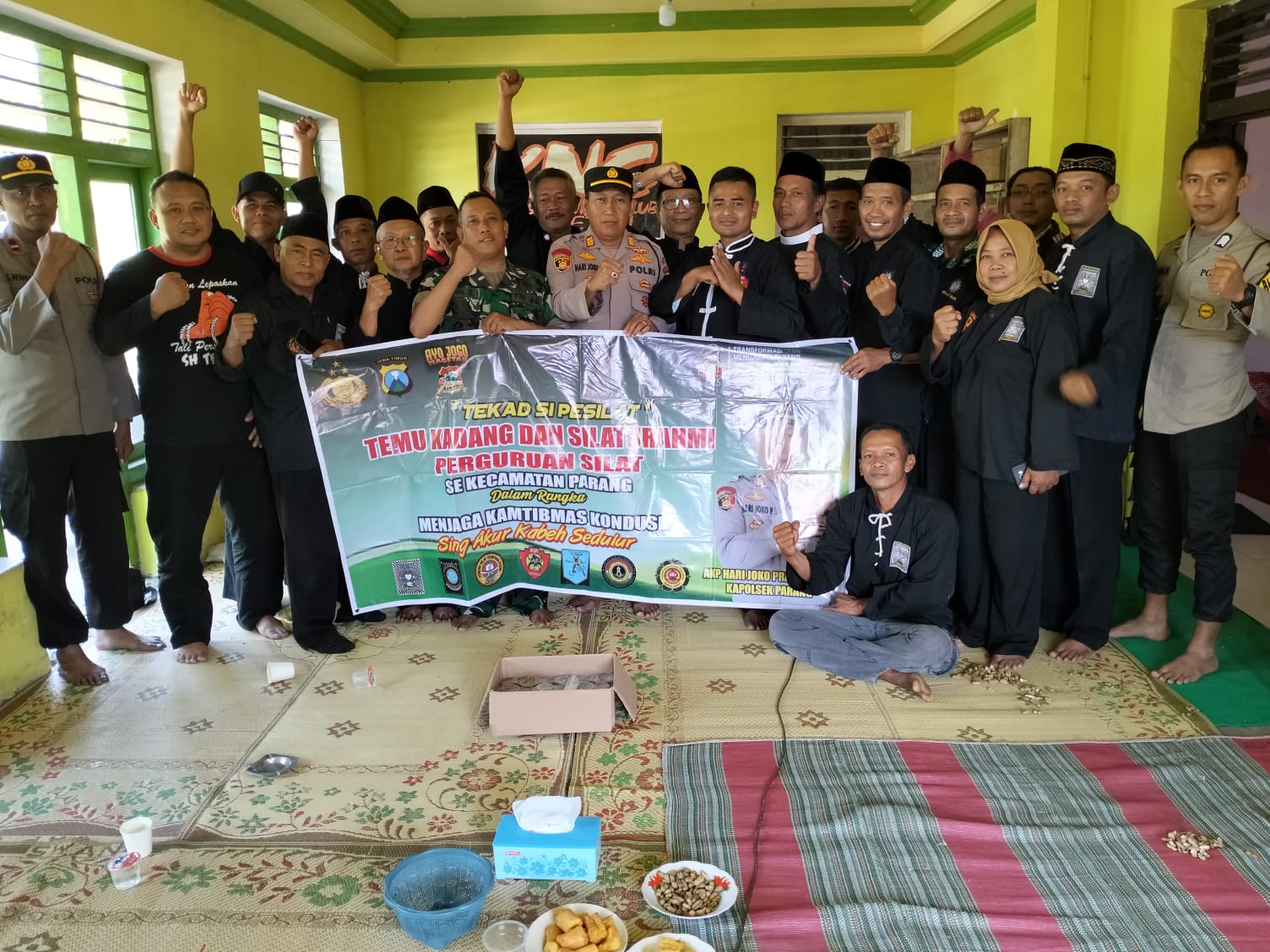Kolaborasi Polisi RW dan Babinsa Hadir di Forum Silaturahmi Paguyuban Perguruan Pencak Silat Untuk Harkamtibmas