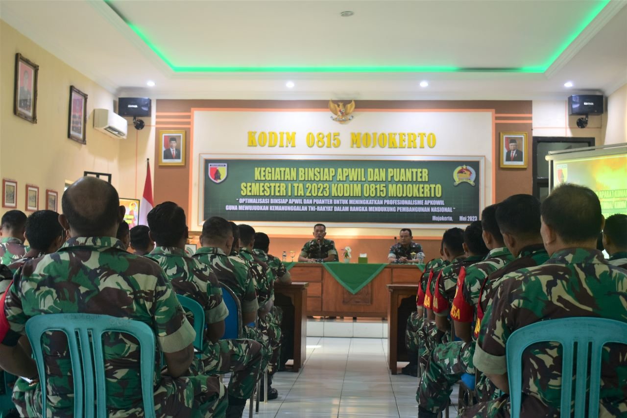 Kodim 0815/Mojokerto Gelar Binsiap Apwil Puanter TA 2023