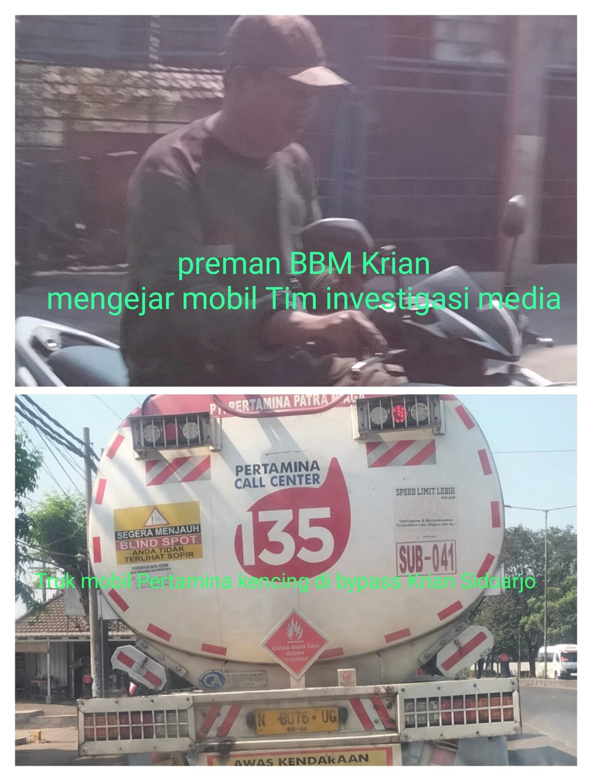 Masih Berkeliaran Mafia Truck Pertamina Muatan BBM Yang Ngetap di Bypas Krian Sidoarjo