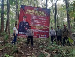 Cegah Kebakaran Hutan Polres Mojokerto Edukasi Warga dan Pasang Himbauan Karhutla