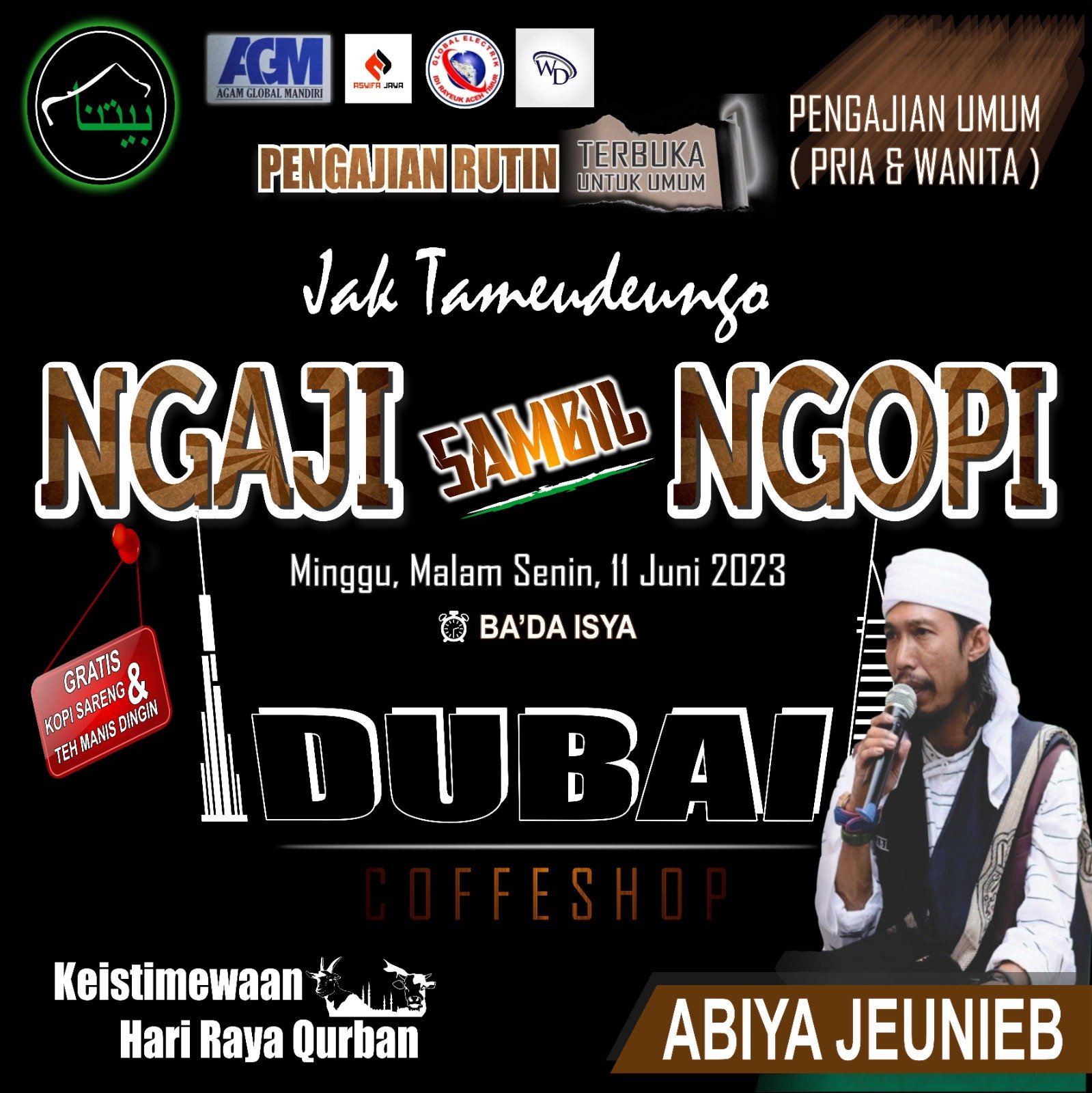 Baytuna Bakal Gelar Ngopi dan Ngaji Bareng Abiya Jeunib di Dubai Coffee Idi