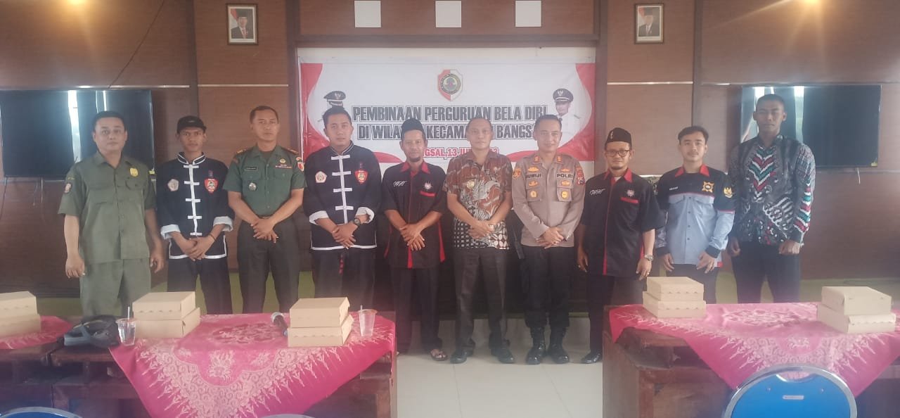 Eratkan Persatuan Antar Perguruan Silat, Koramil 0815/10 Bangsal Bareng Forkopimcam Lakukan Pembinaan