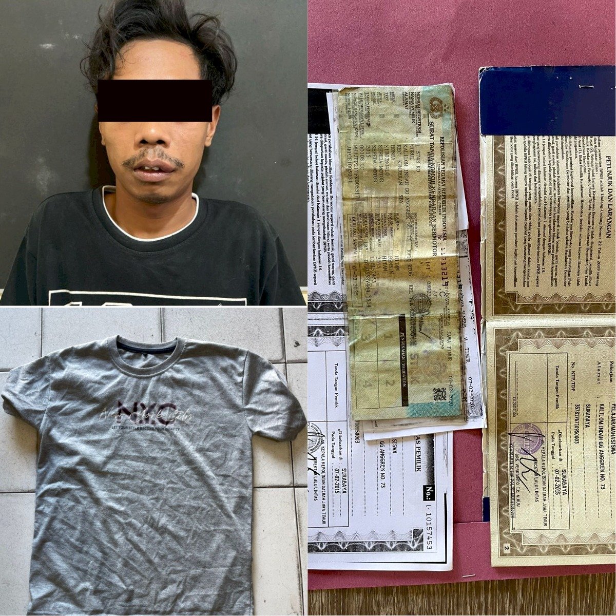 Berbekal Rekaman CCTV Polres Pelabuhan Tanjung Perak Berhasil Amankan Pelaku Curanmor