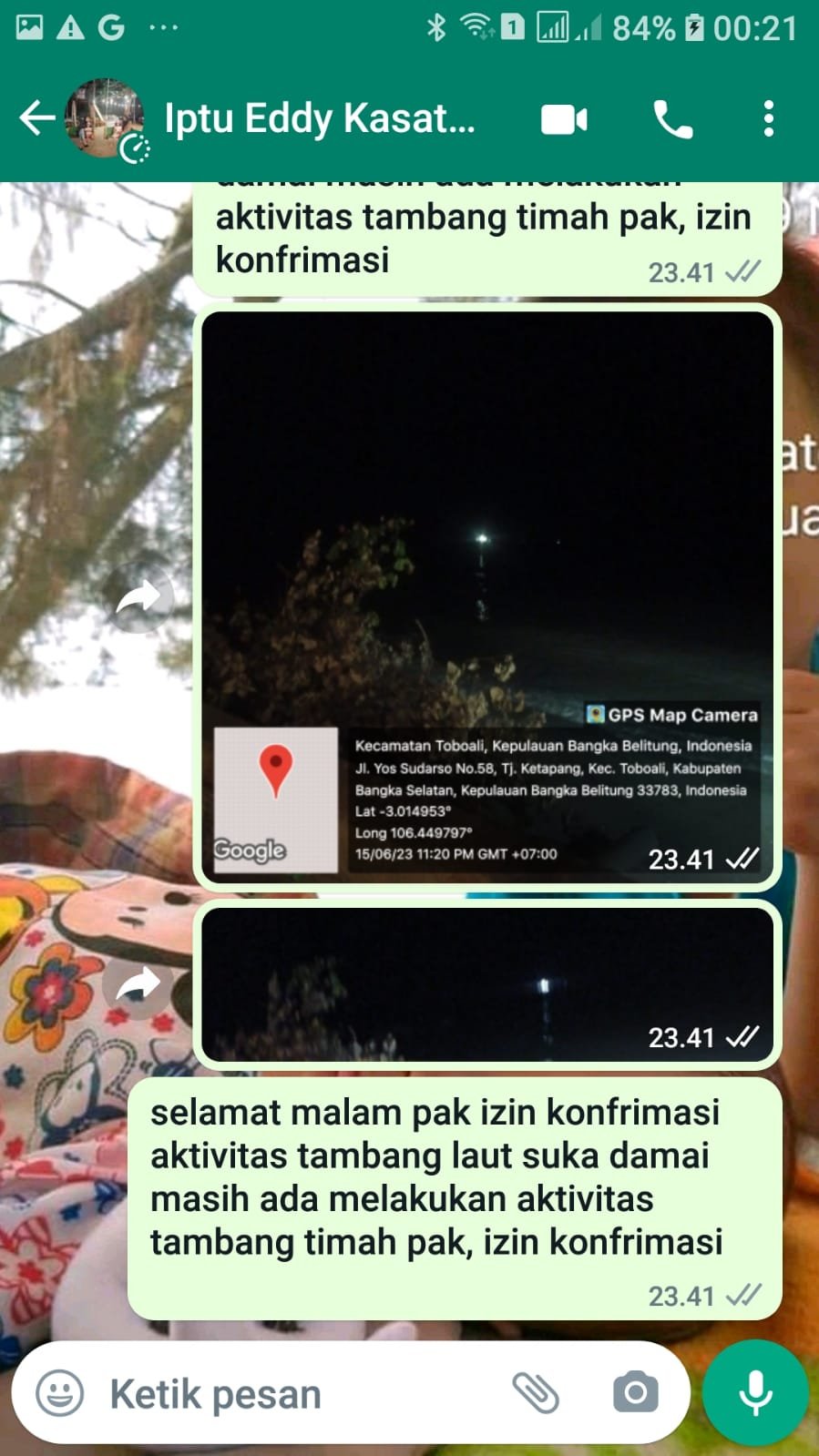 Aktivitas Tambang Timah Selam Perairan Laut Suka Damai Kembali Bekerja Dimalam Hari