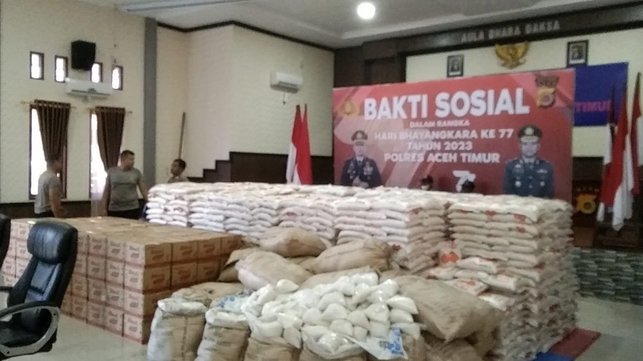 Polres Aceh timur Gelar Berbagai Kegiatan Sosial Sambut Hari Bhayangkara Ke-77