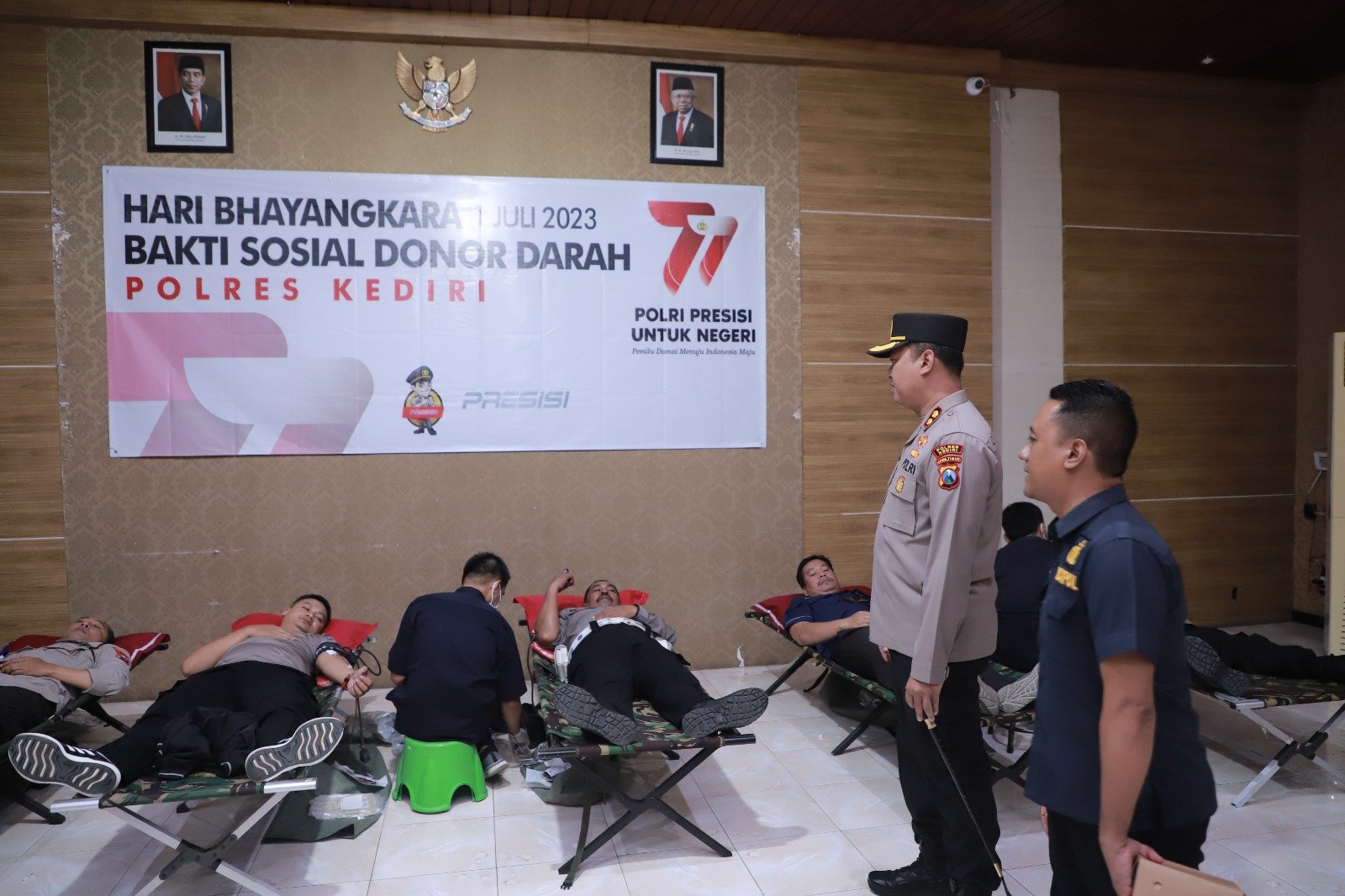 Polres Kediri Gelar Bakti Kesehatan Peringati Hari Bhayangkara ke- 77