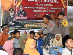 Polres Aceh Timur Santuni Anak Yatim Jelang Hari Bhayangkara ke- 77