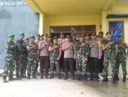 Silaturahmi Dan Ucapan Selamat Dari Koramil 1509-01/Bacan Kepada Polsek Bacan, Dalam Rangka HUT Bhayangkara Ke 77 Tahun