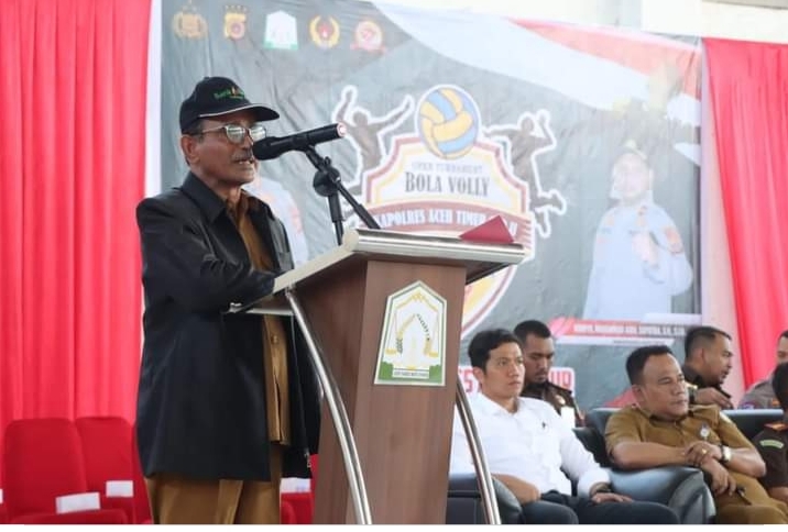 PJ Bupati Aceh Timur Hadir Pada Turnamen Bola Volly Kapolres Aceh Timur Cup 2023