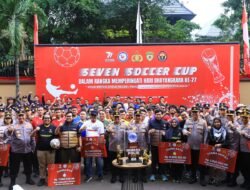 Wujudkan Pemilu Damai 2024, Polri Bersama Wartawan Gelar Bhayangkara Presisi Seven Soccer Cup