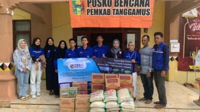 KNPI Provinsi Lampung Berikan Bantuan Sembako Untuk Masyarakat Semaka