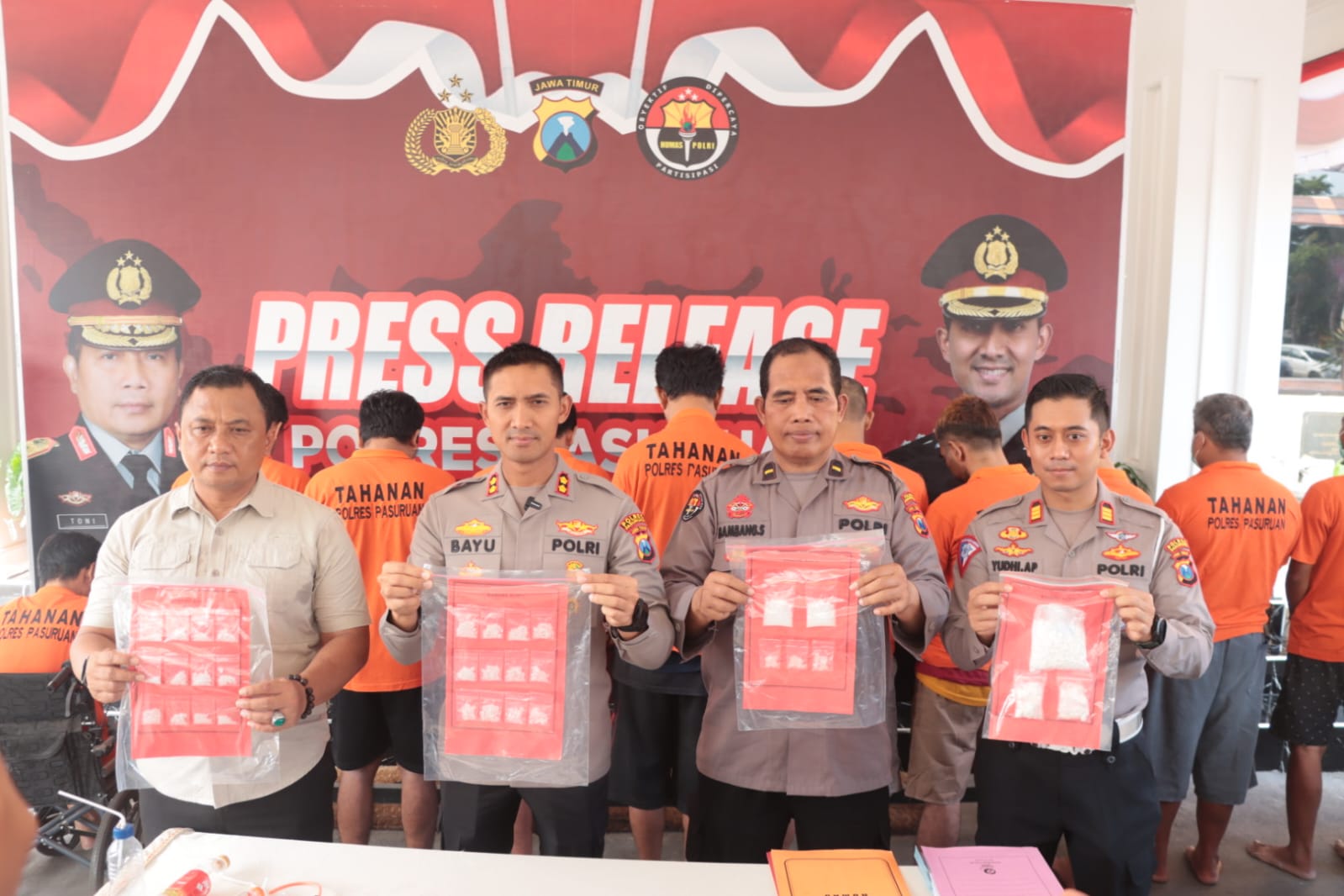 Polres Pasuruan Gelar Press Release Ungkap Kasus Peredaran Narkoba Dan Tabrak Lari