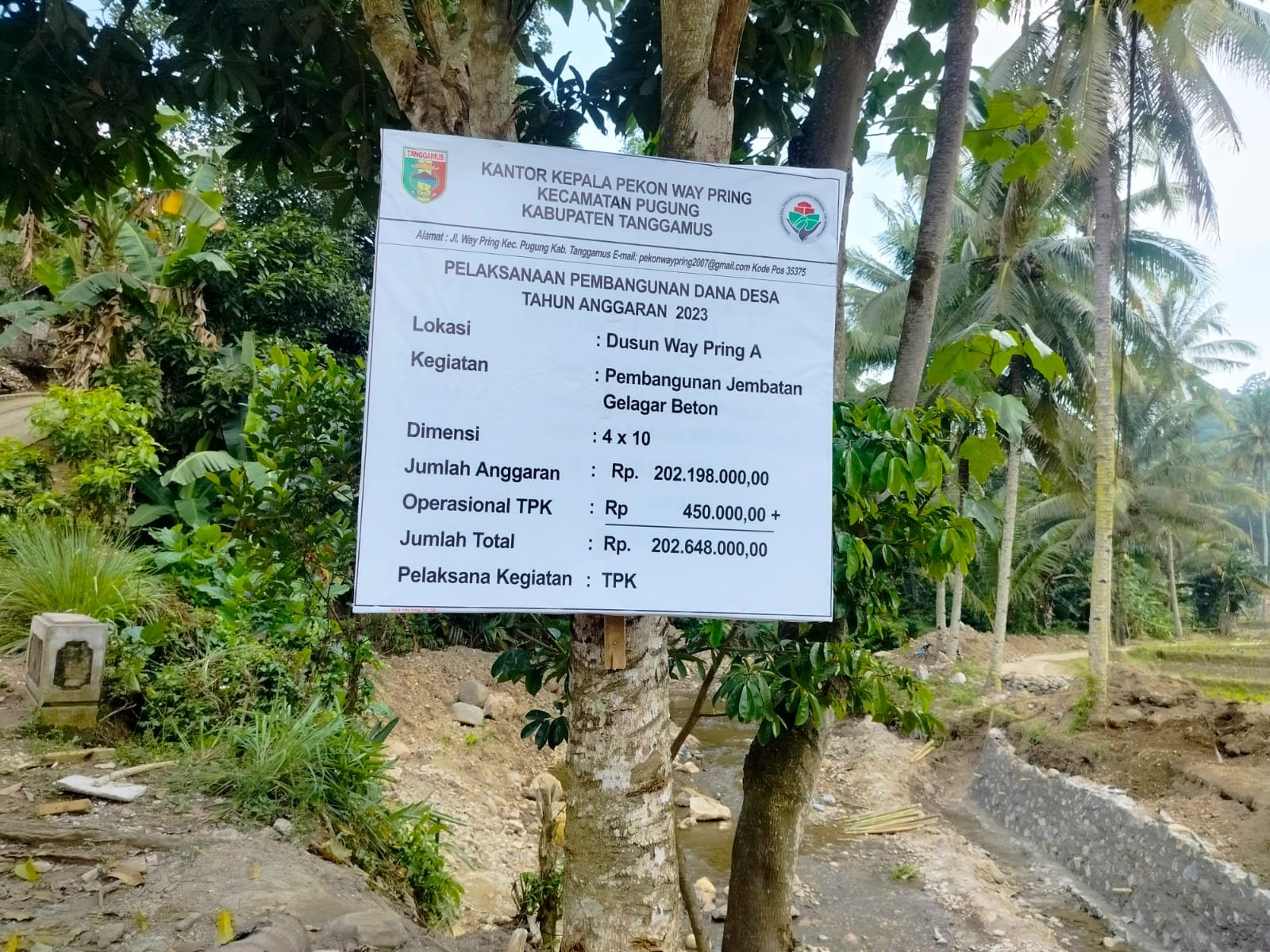 Jembatan Gelagar Beton Menjadi perioritas Realisasi Dana Desa Tahap Dua Tahun 2023, Kepala Pekon Way Pering