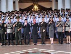 Bareng Forkopimda Dandim Mojokerto Hadiri Pengukuhan Anggota Paskibraka