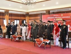 Dandim Mojokerto Bersama Forkopimda Ikuti Upacara Virtual Detik-detik Proklamasi Kemerdekaan RI Ke-78