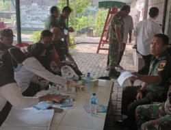 Cek Kesehatan, Koramil Pungging Gandeng PKM Gelar Posbindu