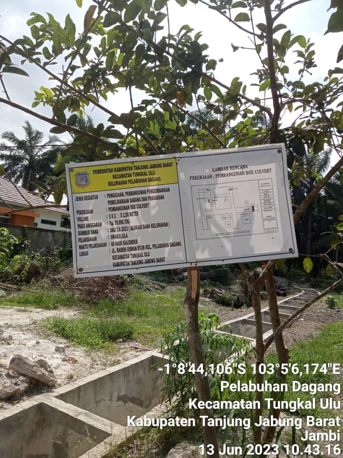 Diduga RAB Box Coulver Kelurahan Pelabuhan Dagang Mark Up Sisa Anggaran Dicurigai