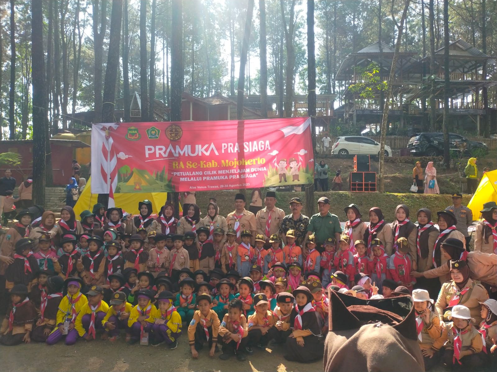Danramil Trawas Hadiri Jelajah Pramuka Pra Siaga RA Se-Kabupaten Mojokerto