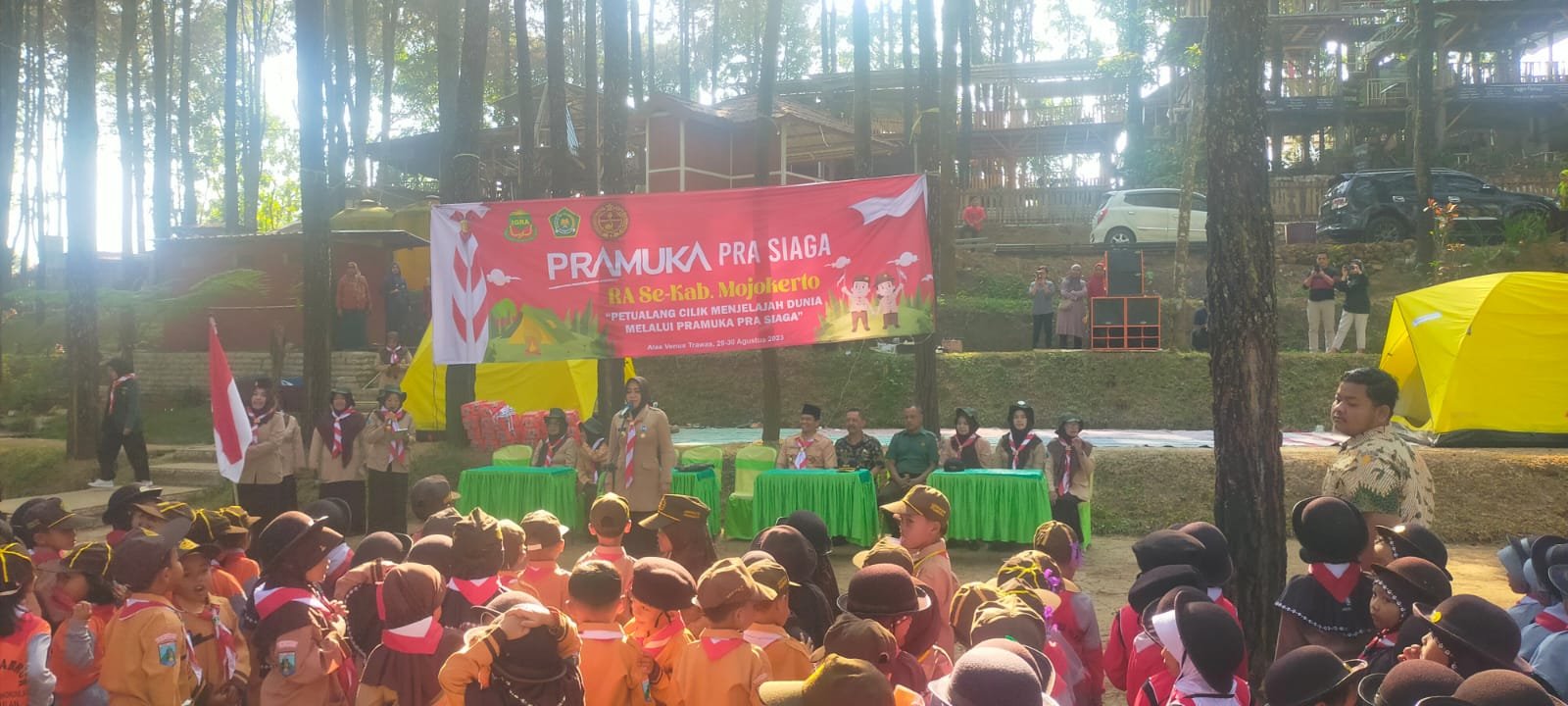 Danramil Trawas Hadiri Jelajah Pramuka Pra Siaga RA Se-Kabupaten Mojokerto