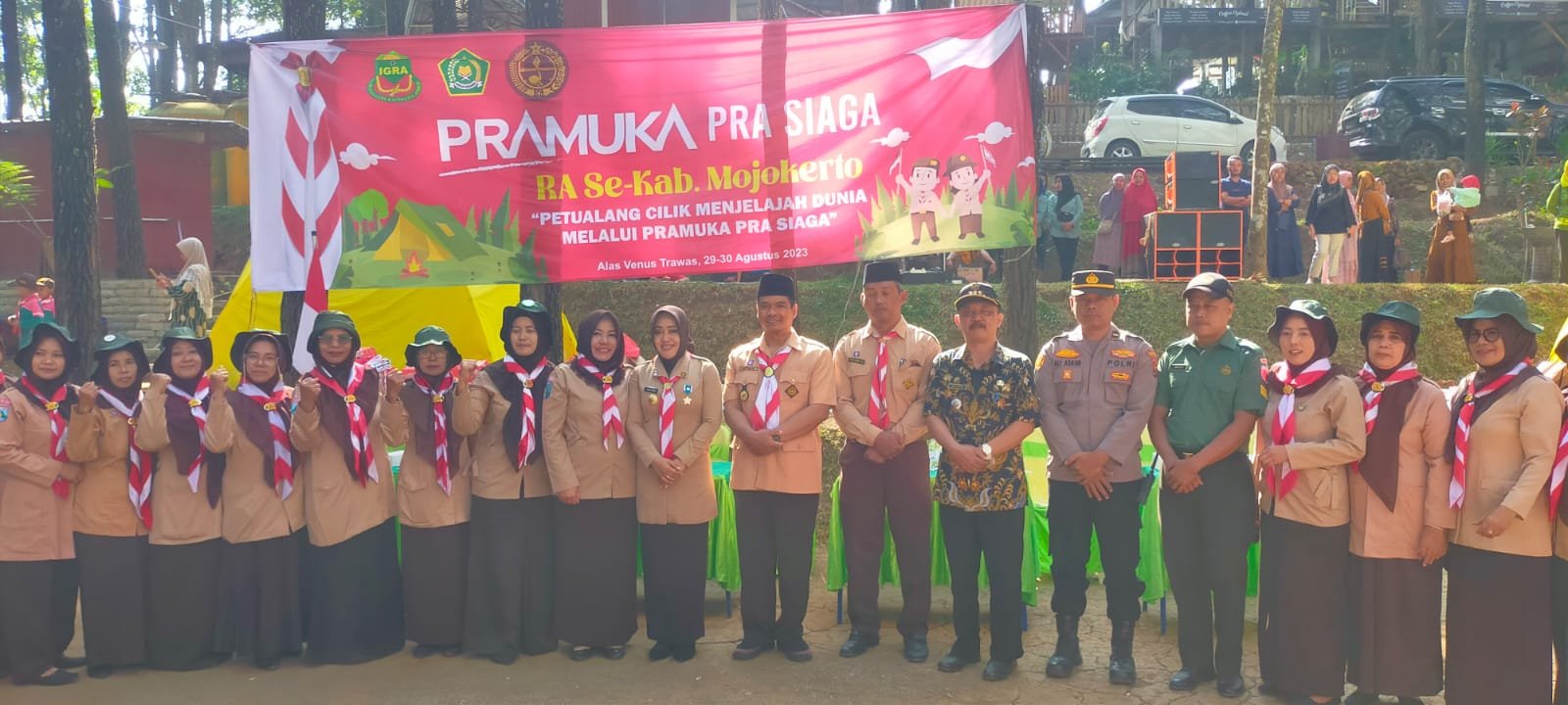 Danramil Trawas Hadiri Jelajah Pramuka Pra Siaga RA Se-Kabupaten Mojokerto