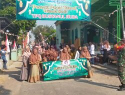 Babinsa Kejagan Koramil Trowulan Berangkatkan Pawai Ta’aruf Santri Ke-13 TPQ Bustanul Huda