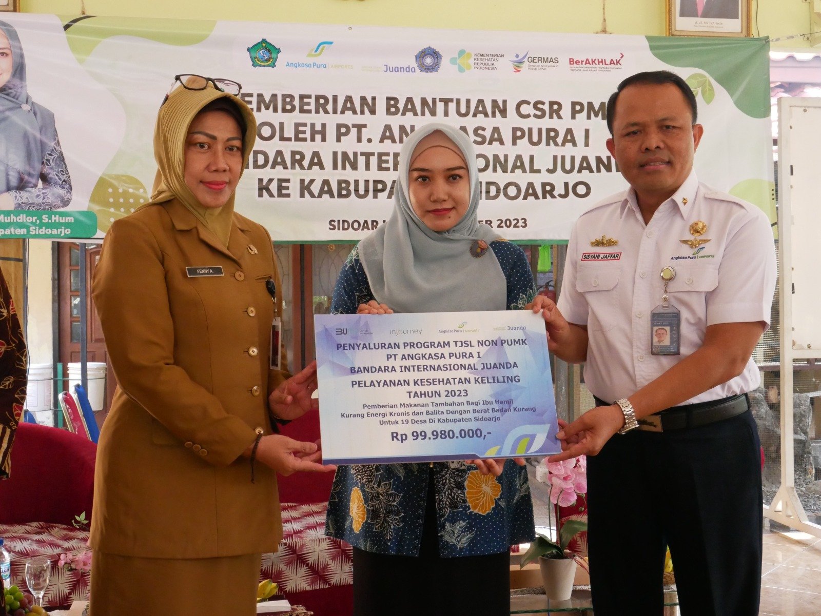 Ning Sasha Ucapkan Terimakasih ke AP I Juanda Ikut Gerak Bersama Turunkan Stunting, AKI dan AKB di Sidoarjo