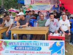 Calon Legislator Provinsi Jambi Partai Gerindra “Taufik, ST” Menutup Open Turnamen Volley Ball Putri Surya Bhakti Cup I Tebo Ulu