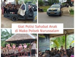 Kegiatan Polisi Sahabat Anak (Polsanak) dari TK dan Paud Terpadu Taman Ceria Gampong Blang Panjo Kecamatan Nurussalam Kabupaten Aceh Timur di Mako Polsek Nurussalam