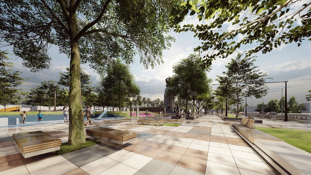 Gus Muhdlor Revitalisasi Alun-alun Sidoarjo, Bangun Taman Air Mancur