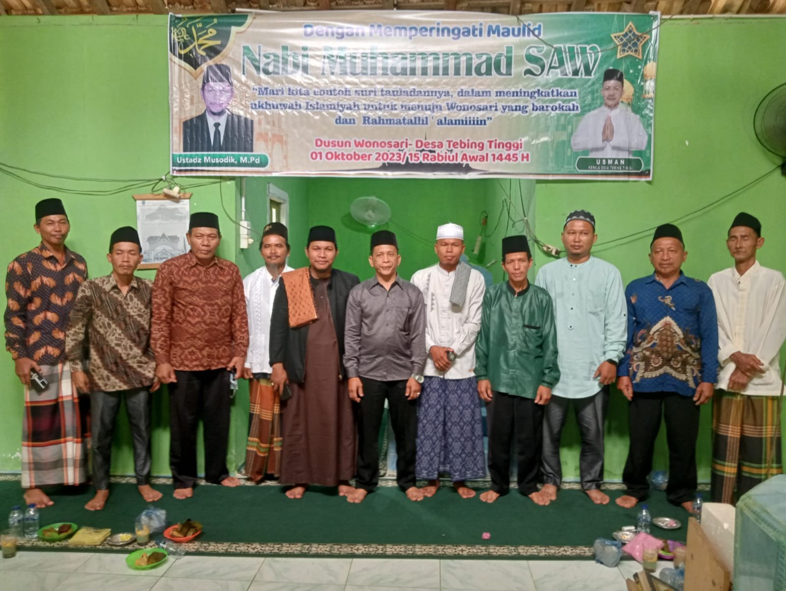 Acara Maulid Nabi Muhammad SAW, 1445.H Bersama Ustadz Musodik M. Pd, Di Masjid Nurul Ihsan Wonosari Tebing Tinggi