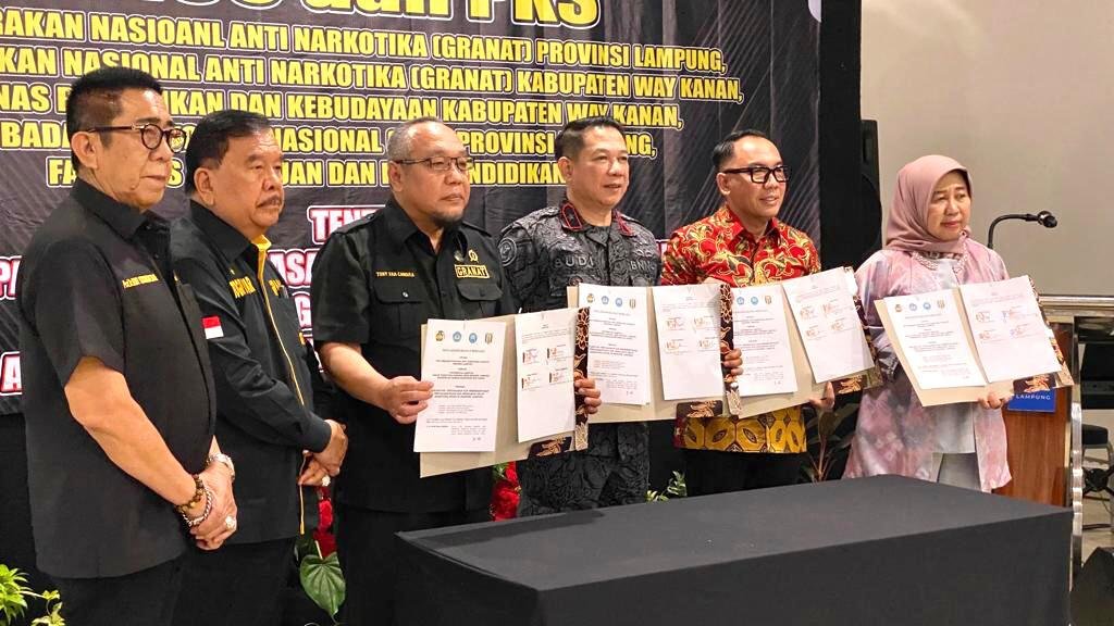 Melalui MOU Dan PKS, GRANAT, Pemda Way Kanan, BNN Provinsi Lampung dan UNILA Percepat P4GN Pertama di Indonesia