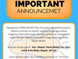 Press Release Perumda Tirta Peusada
