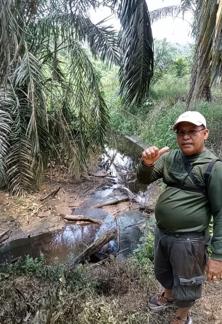 Diduga Limbah PKS Cemari Aliran Sungai Muaro Jambi