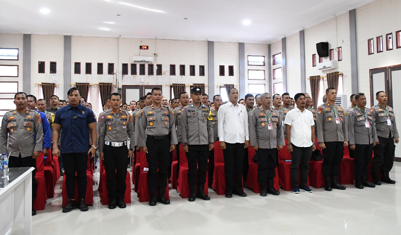 Polres Aceh Timur Gelar Latpraops Mantap Brata Persiapan Pengamanan Pemilu 2024