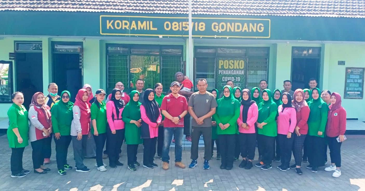 Deteksi Dini PTM, Koramil Gondang, Gandeng PKM Gelar Posbindu