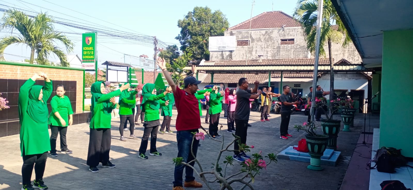 Deteksi Dini PTM, Koramil Gondang, Gandeng PKM Gelar Posbindu