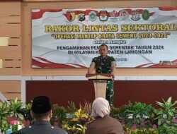 Rakor Kesiapan Operasi Mantap Brata, Dandim Lamongan Sampaikan Pentingnya Sinergitas