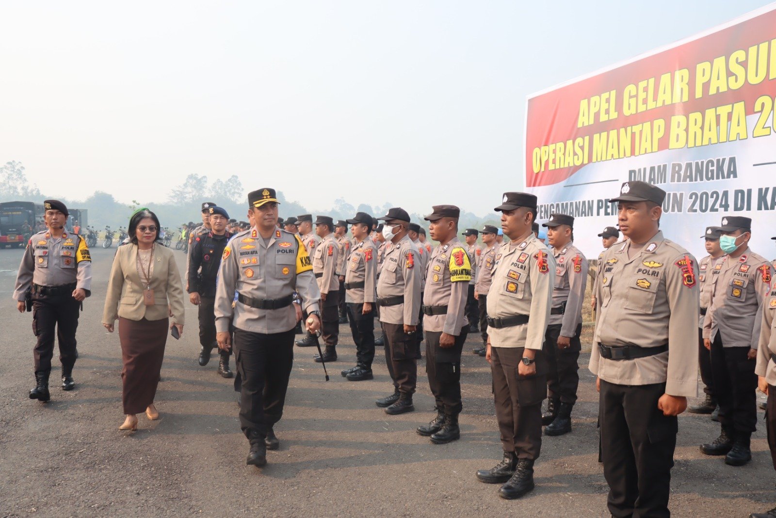 Polres Tebo Melaksanakan Apel Gelar Pasukan Persiapan Operasi Mantap Brata 2023-2024 dalam Rangka Pengamanan Pemilu 2024