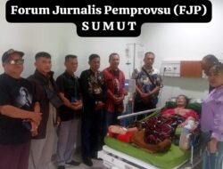 Forum Jurnalis Pemprovsu (FJP) Sumut Gelar Baksos Kunjungi Orang Sakit