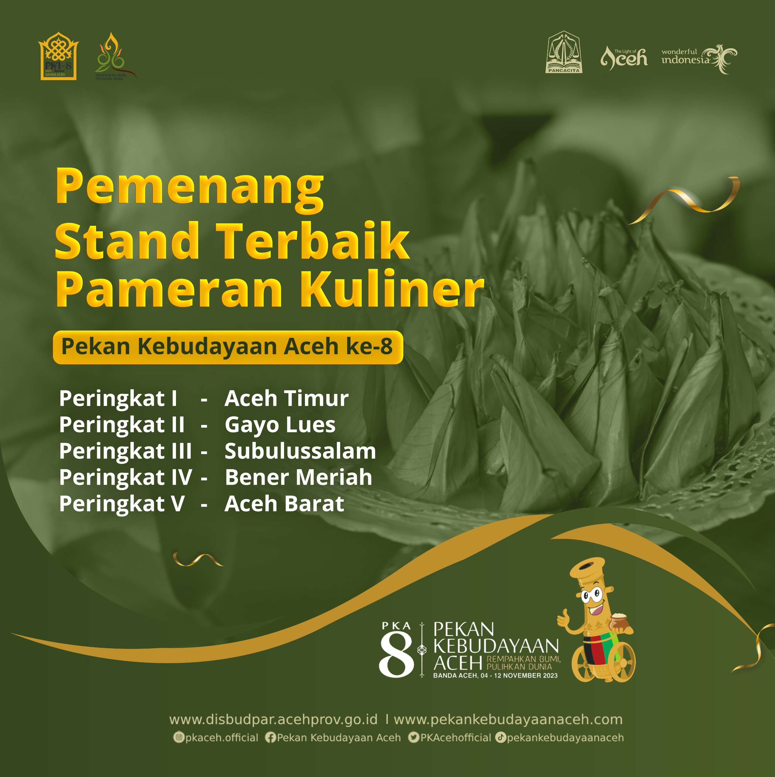 Pameran Kuliner Aceh Timur Juara 1 PKA- 8 Banda Aceh