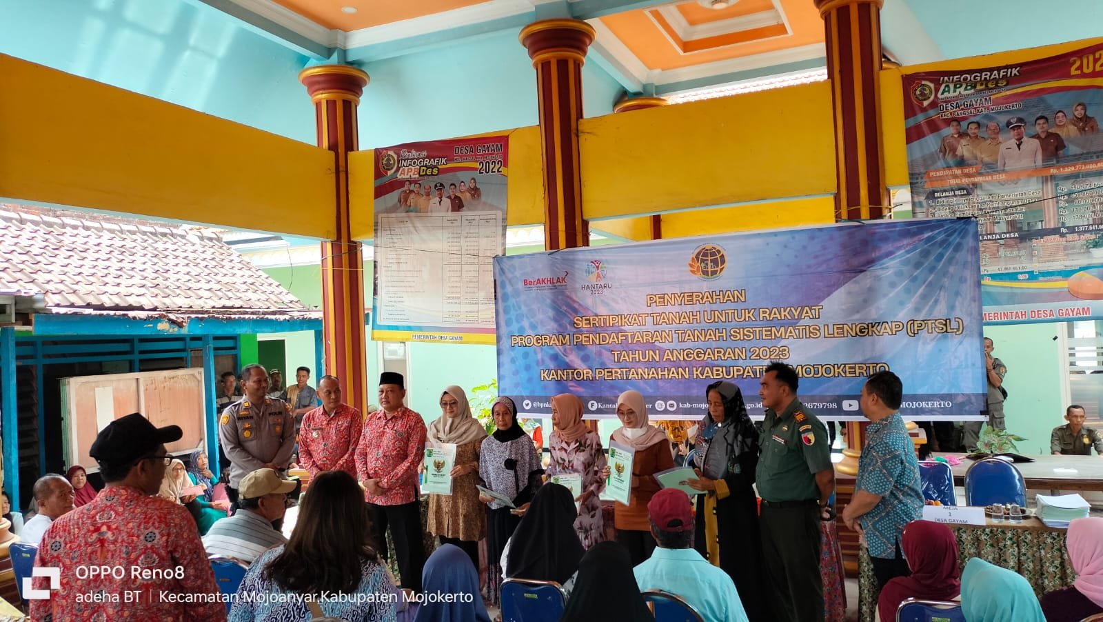 Danramil Bangsal Hadiri Penyerahan Sertifikat Tanah Program PTSL Desa Gayam