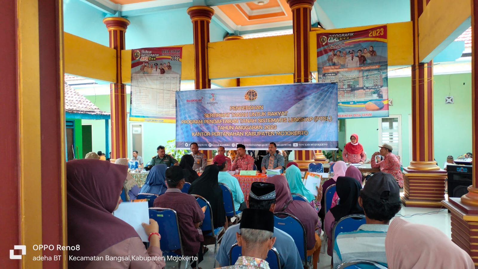 Danramil Bangsal Hadiri Penyerahan Sertifikat Tanah Program PTSL Desa Gayam