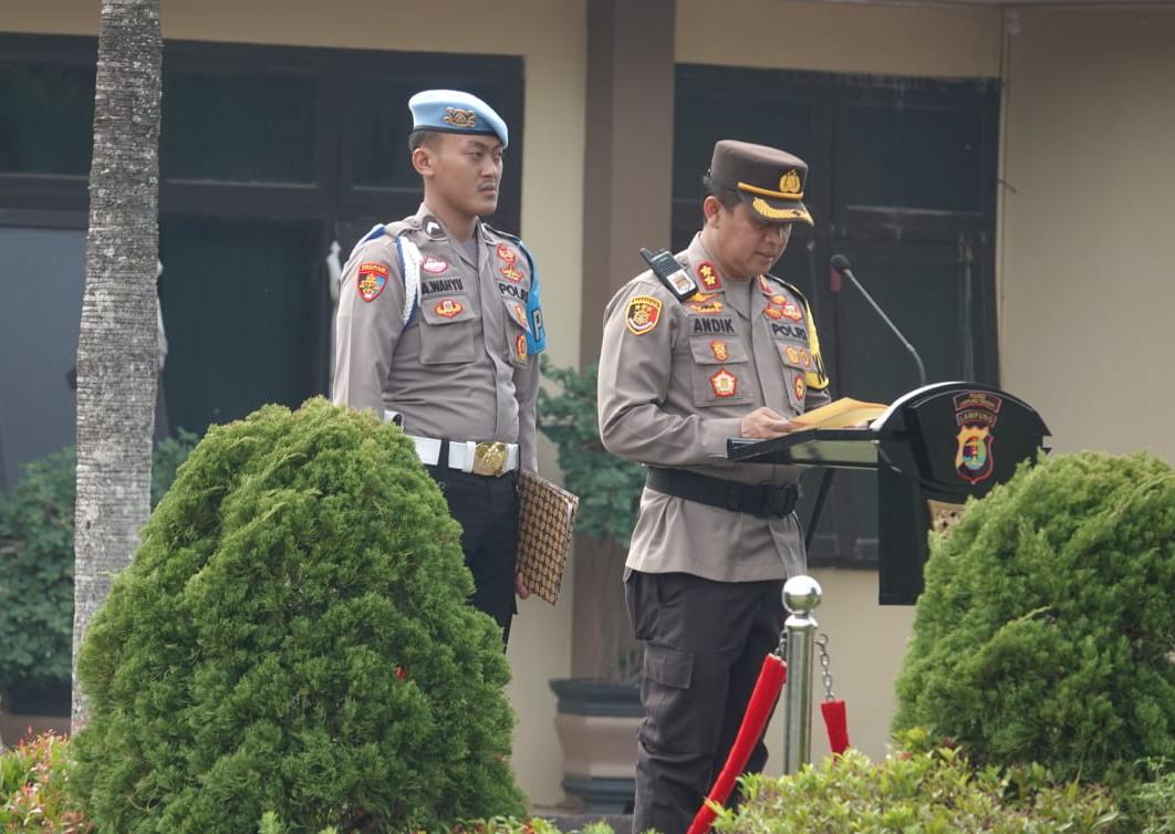Kapolres Lampung Tengah Pimpin Serah Terima Jabatan Kasat Reskrim, Kasat Intelkam dan Kasiwas