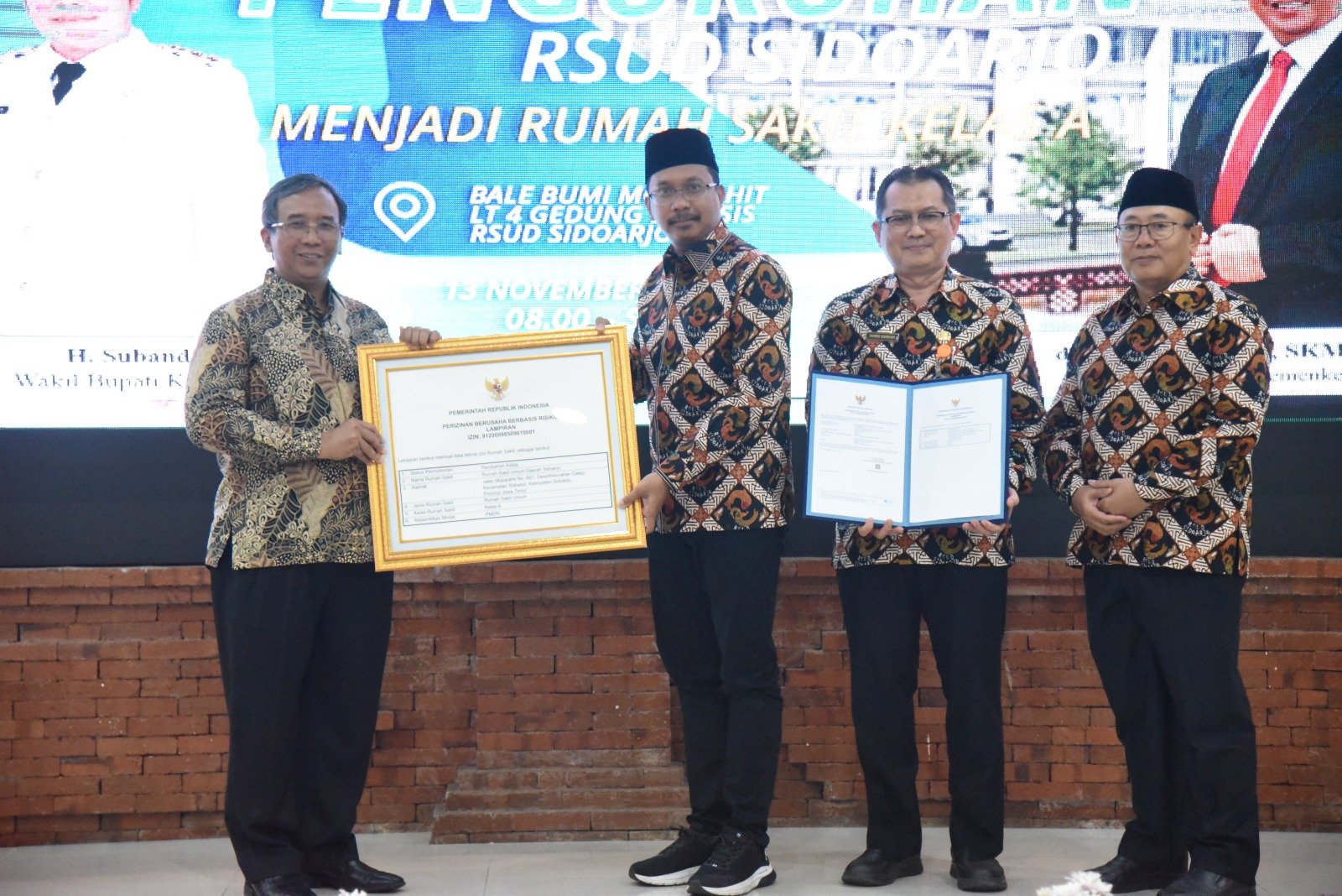 RSUD Sidoarjo Naik Kelas A, Dirjen Yankes Kemenkes Apresiasi Bupati Gus Muhdlor